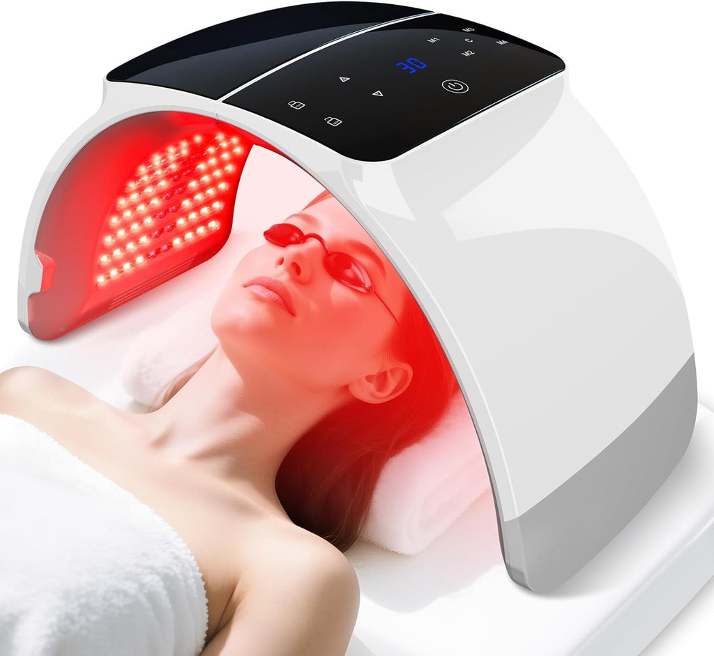LED Light Therapy Machine FDA Cleared Red, Infrared and Blue Light Therapy, LED Face Mask Light Therapy Skin Care Photon Device for Wrinkle Reduction and Acne, G3
