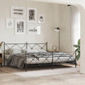 Black Steel Double Bed Frame Rectangular Metal Platform Bed with Under-Bed Storage and Sturdy Support, Chic Matte Black Finish for Modern Bedroom, Easy Assembly, Durable