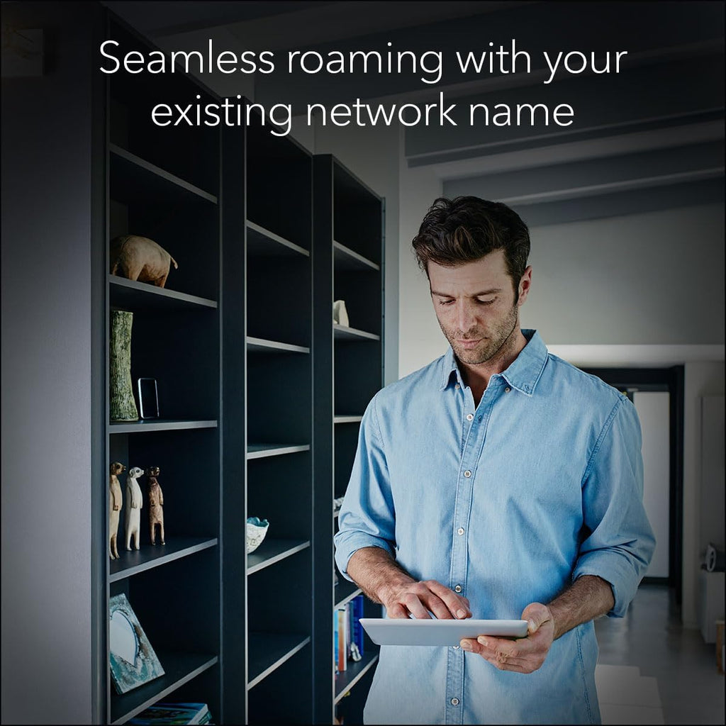 NETGEAR WiFi 7 Range Extender (EXS18) – BE3600 Dual-Band Wireless Internet Signal Range Extender (up to 3.6 Gbps Speed) - Add up to 1,200 sq. ft., 40 Devices – WPA3 Security, Smart Roaming