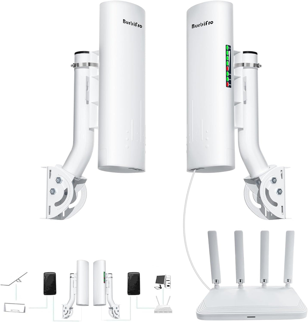 Point to Point Starlink Internet Long Range Transmission with WiFi 6 Router and Bracket for Starlink Gen 3 Router, Starlink WiFi Extender, 5.8GHz 3KM with 18dBi High Gain Antenna, 2 Pack