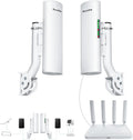 Point to Point Starlink Internet Long Range Transmission with WiFi 6 Router and Bracket for Starlink Gen 3 Router, Starlink WiFi Extender, 5.8GHz 3KM with 18dBi High Gain Antenna, 2 Pack