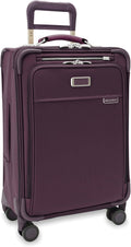 Briggs & Riley Essential 22' Carry On Expandable Spinner - Luggage for Travel, Suitcases with Wheels, Softside Rolling Bag for Men & Women, Self-Repairing Zipper - Baseline Collection, Plum