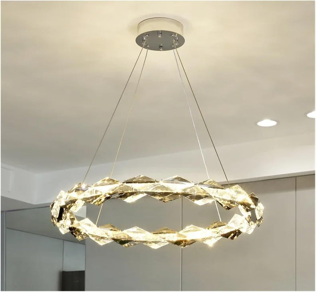 Modern Luxury Led Pendant Lights Crystal Hanging Chandelier Led Luminarias Chrome Decor Pendant Lamp Fixtures