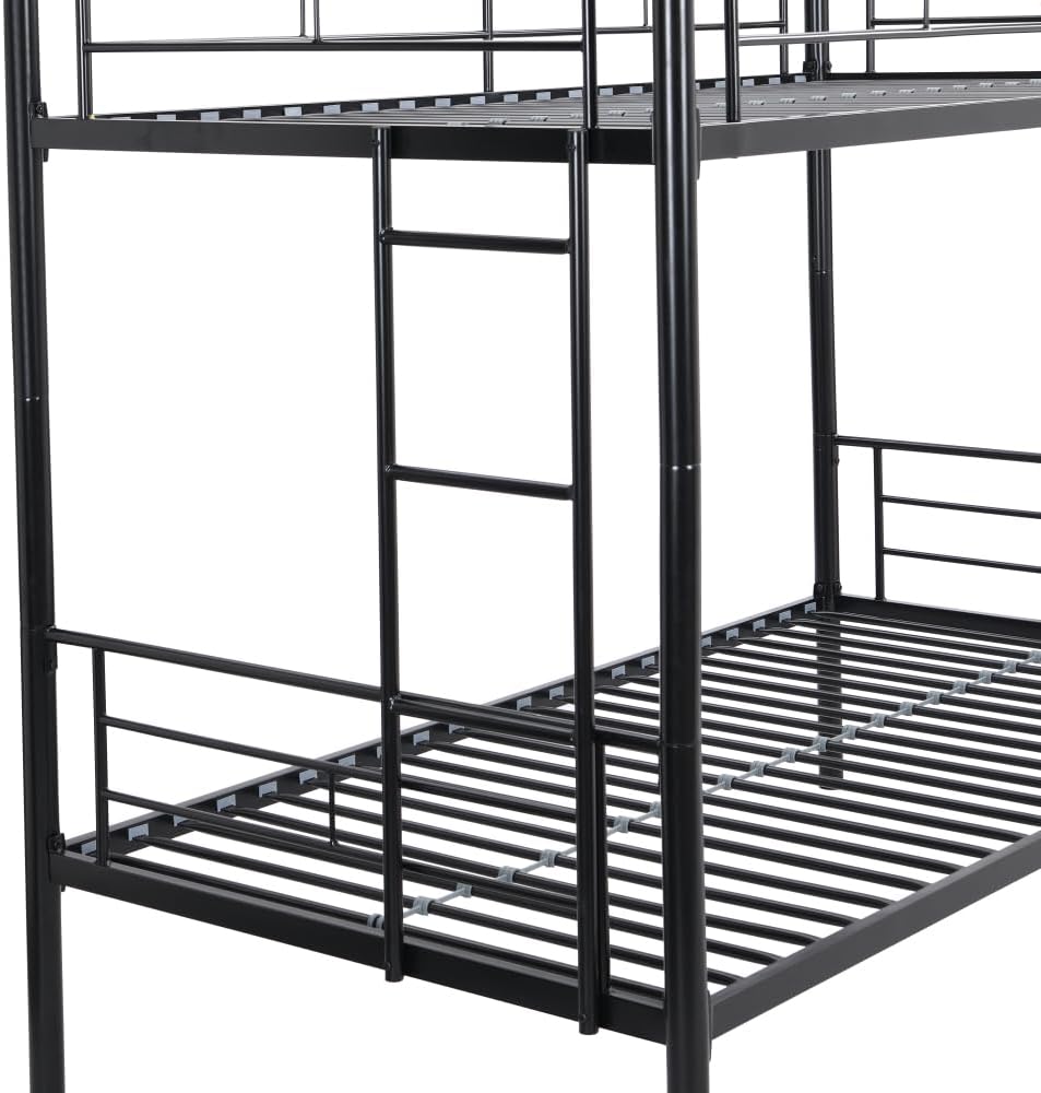 BUNK Bed Pink Twin Over Twin (Black + Metal)