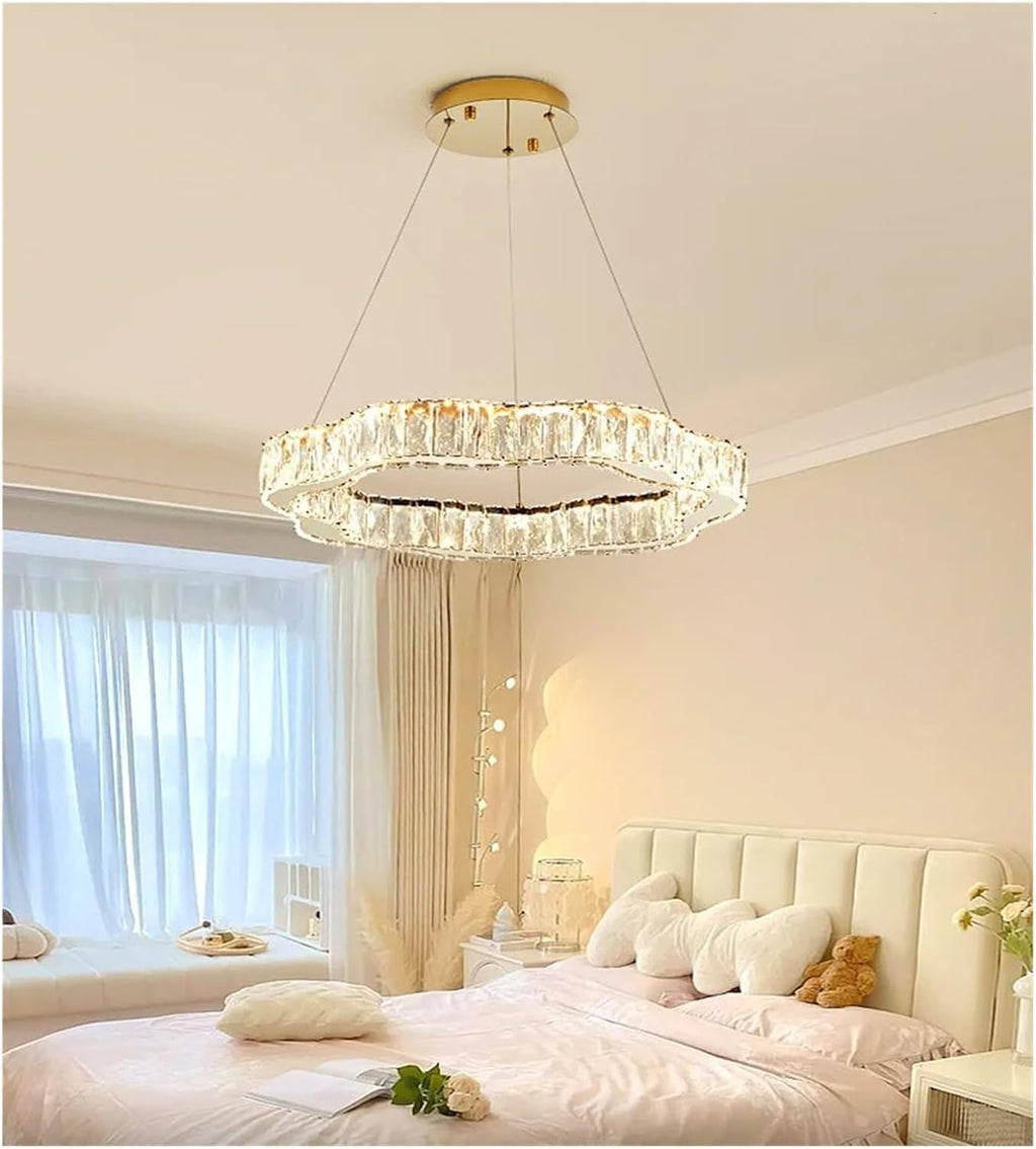 Crystal Chandelier Foyer Steel Petal Led Pendant Lights Indoor Lighting Luminarias Art Decor Hanging Lamp ﻿,Modern Lighting