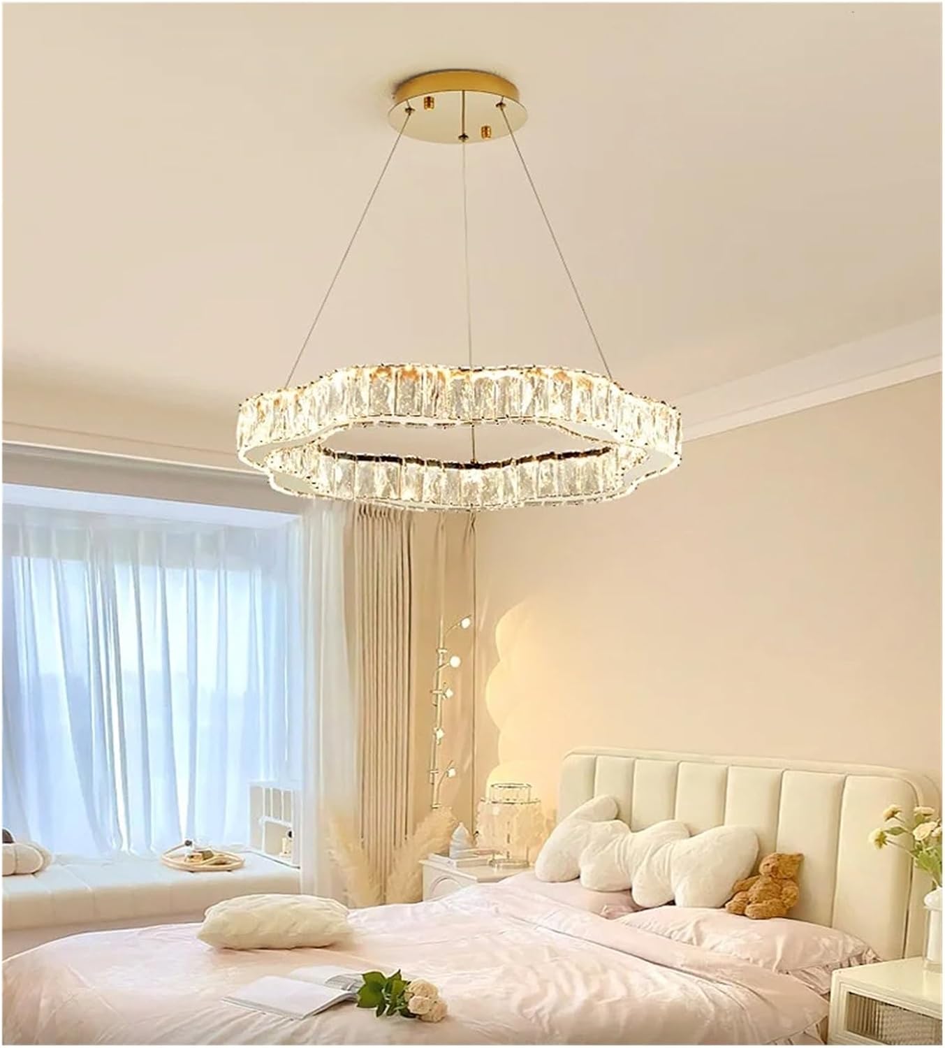 Crystal Chandelier Foyer Steel Petal Led Pendant Lights Indoor Lighting Luminarias Art Decor Hanging Lamp ﻿,Modern Lighting