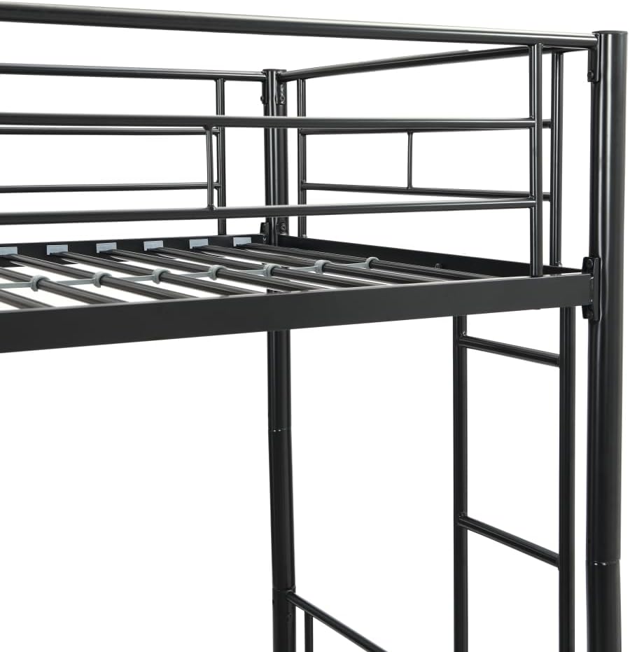 BUNK Bed Pink Twin Over Twin (Black + Metal)