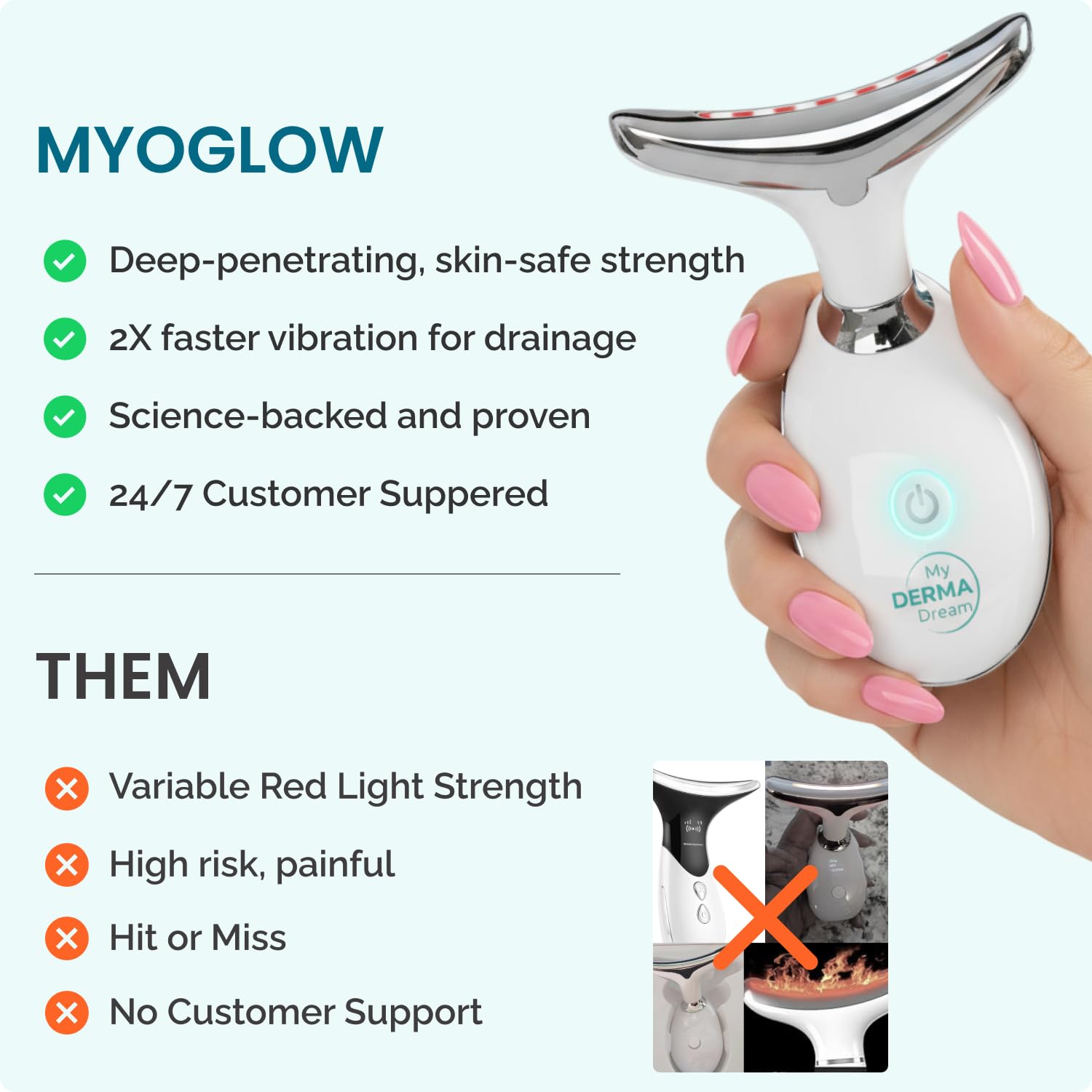 MyDerma Dream MyoGlow LED Arm, Neck, and Face Total Body Sculpting Device from MyDermaDream paired with Niacinamide Serum and NoTox Serum for Flabby Arms, Flabby legs & Turkey Neck