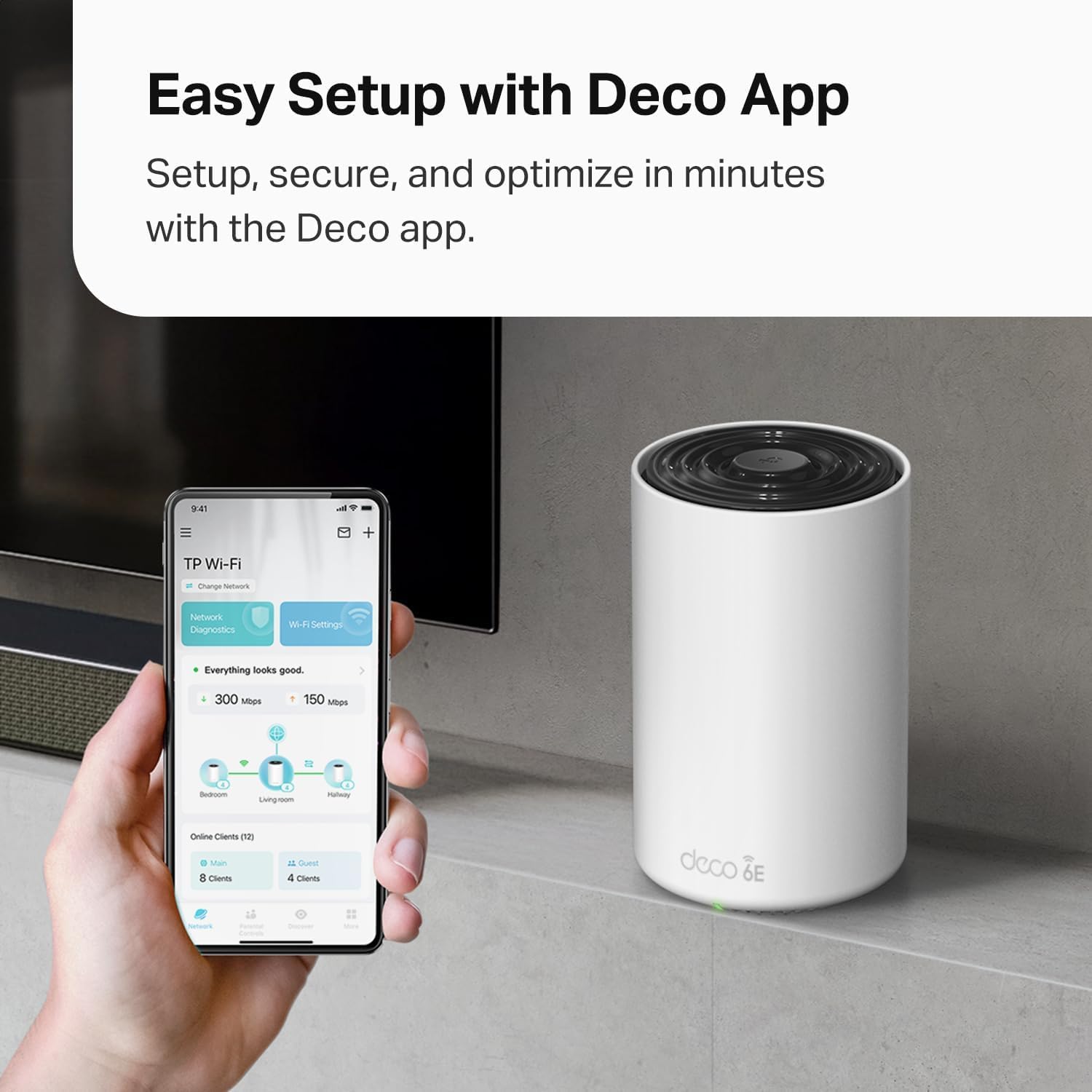 TP-Link Deco XE70 Pro AXE4900 Tri-Band WiFi 6E Mesh WiFi System - 2.5G WAN/LAN Ports, 4.9 Gbps Wi-Fi 5,500 Sq. Ft Coverage, Connect up to 200 Devices, 6 GHz Band, 2-Pack