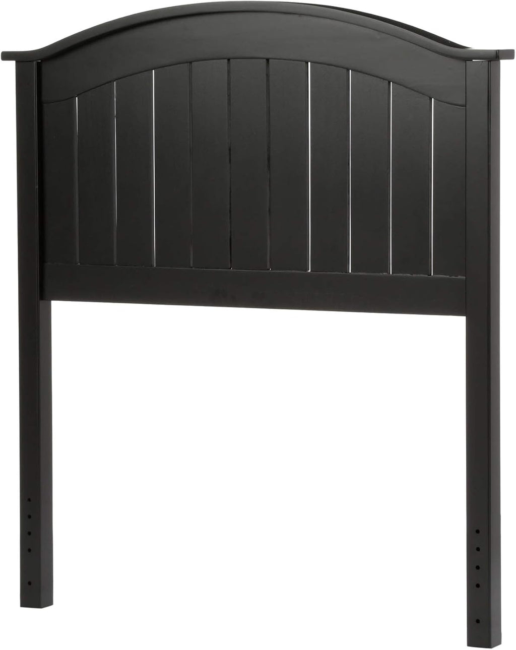 Finley Wooden Headboard Panel with Curved Top Rail Design, Black Finish, Full / Queen