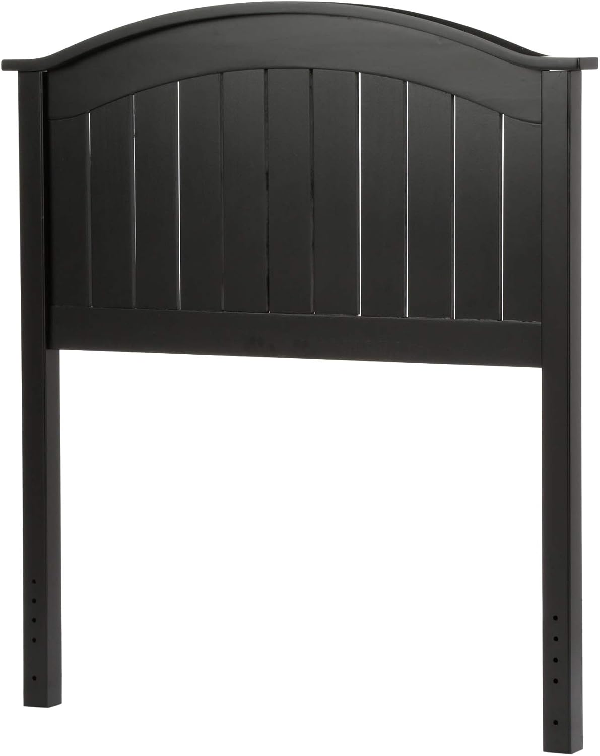 Finley Wooden Headboard Panel with Curved Top Rail Design, Black Finish, Full / Queen