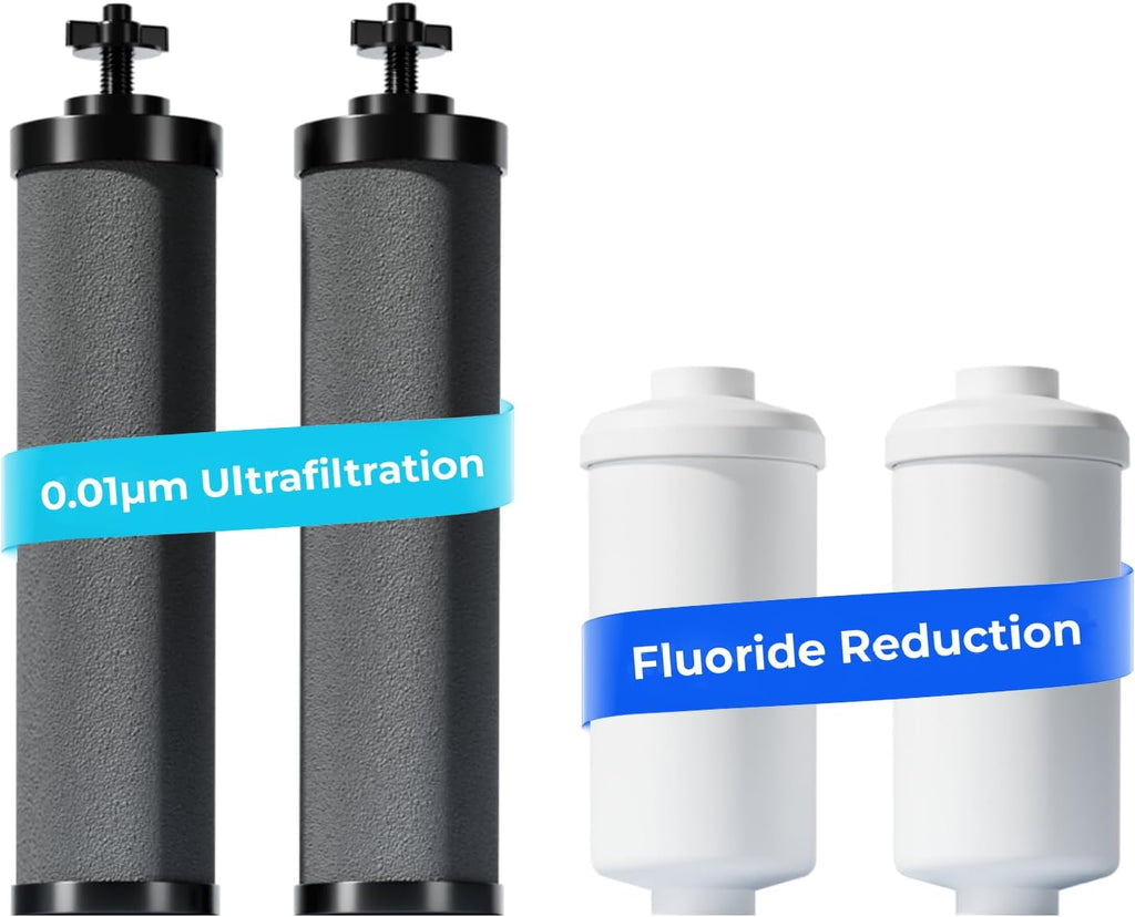 [Ultrafiltration] Waterdrop Gravity Water Filter, Replacement for Berkey®, Purewell®, BB9-2® Black Filters & PF-2® Fluoride Filters, Waterdrop Gravity Water Filter System, NSF/ANSI 372 Standard