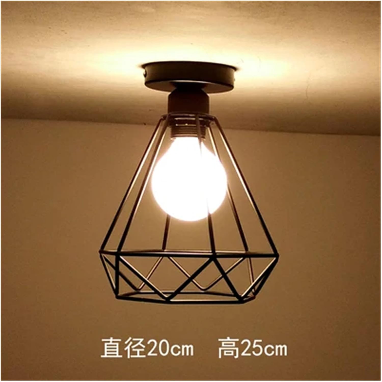 Chandelier, V-intage Ceiling Lights Iron Black Lamp Retro Cage Light Kitchen Fixtures Luminaria Lamparas De Techo Home Lighting(C Style)