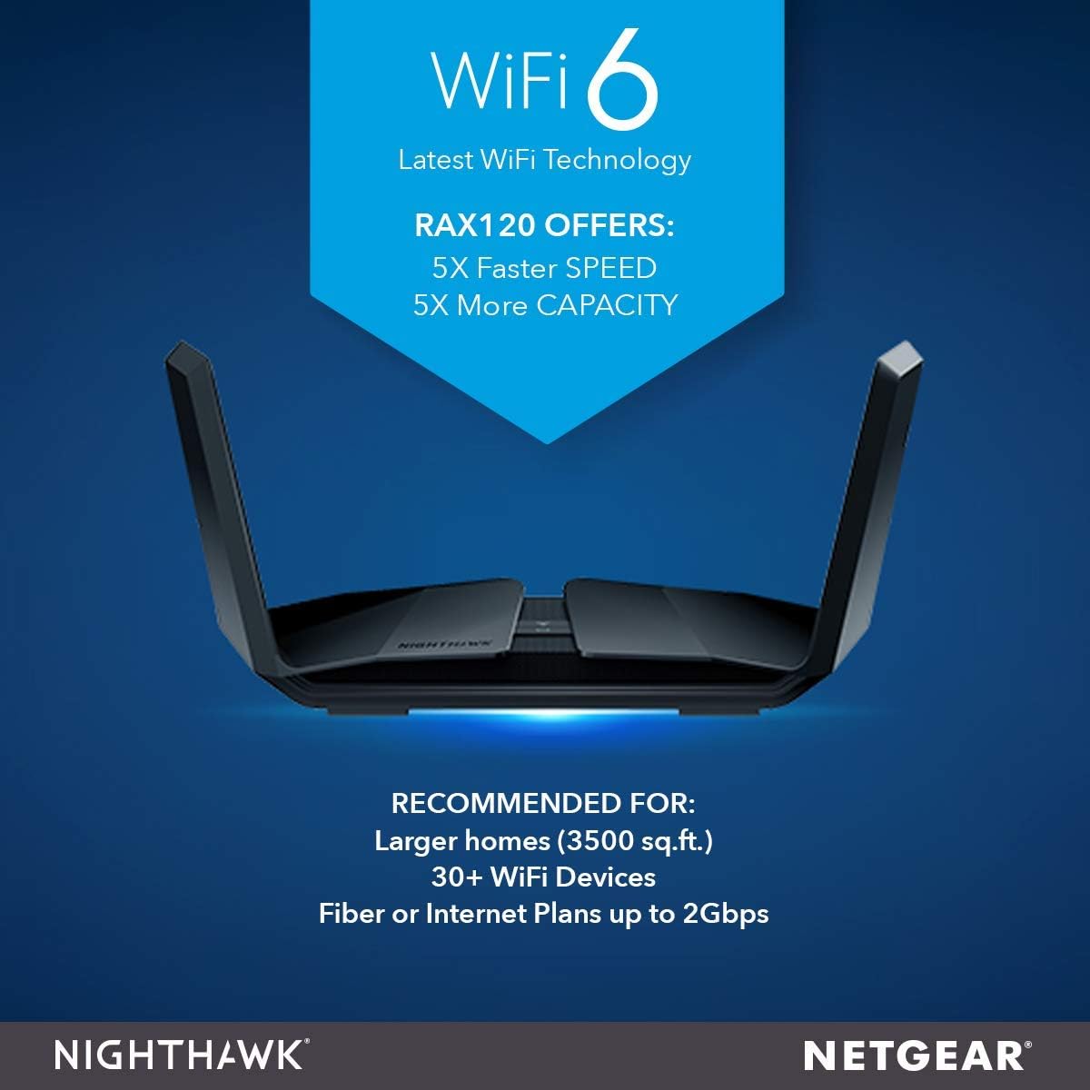 Netgear Nighthawk AX12 Dual-Band 12-Stream Wi-Fi Router RAX120-100NAS (Renewed)