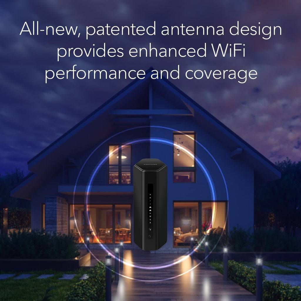 NETGEAR RS300-100NAR Nighthawk RS300 Tri-Band WiFi 7 Router, Wireless Speed Up to 9.3 Gbps, Covers Up to 2500 Sq. Ft., Black - Certified Refurbished