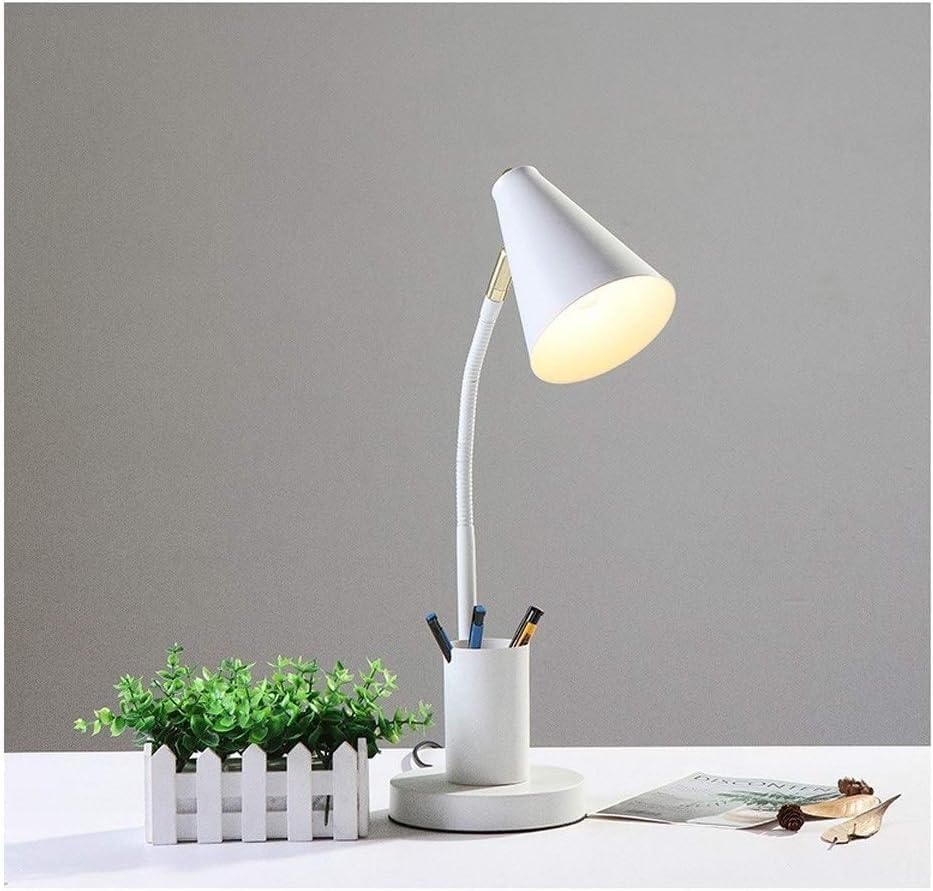 Desk Lamp Led Reading Light Book 3 Brightness Levels with Pen Holder, Perfect for in Bed(White)