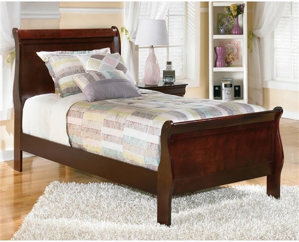 Signature Design by Ashley Alisdair Traditional Twin Sleigh Headboard & Footboard ONLY, Dark Brown
