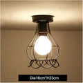 Chandelier, V-intage Ceiling Lights Iron Black Lamp Retro Cage Light Kitchen Fixtures Luminaria Lamparas De Techo Home Lighting(F Style)