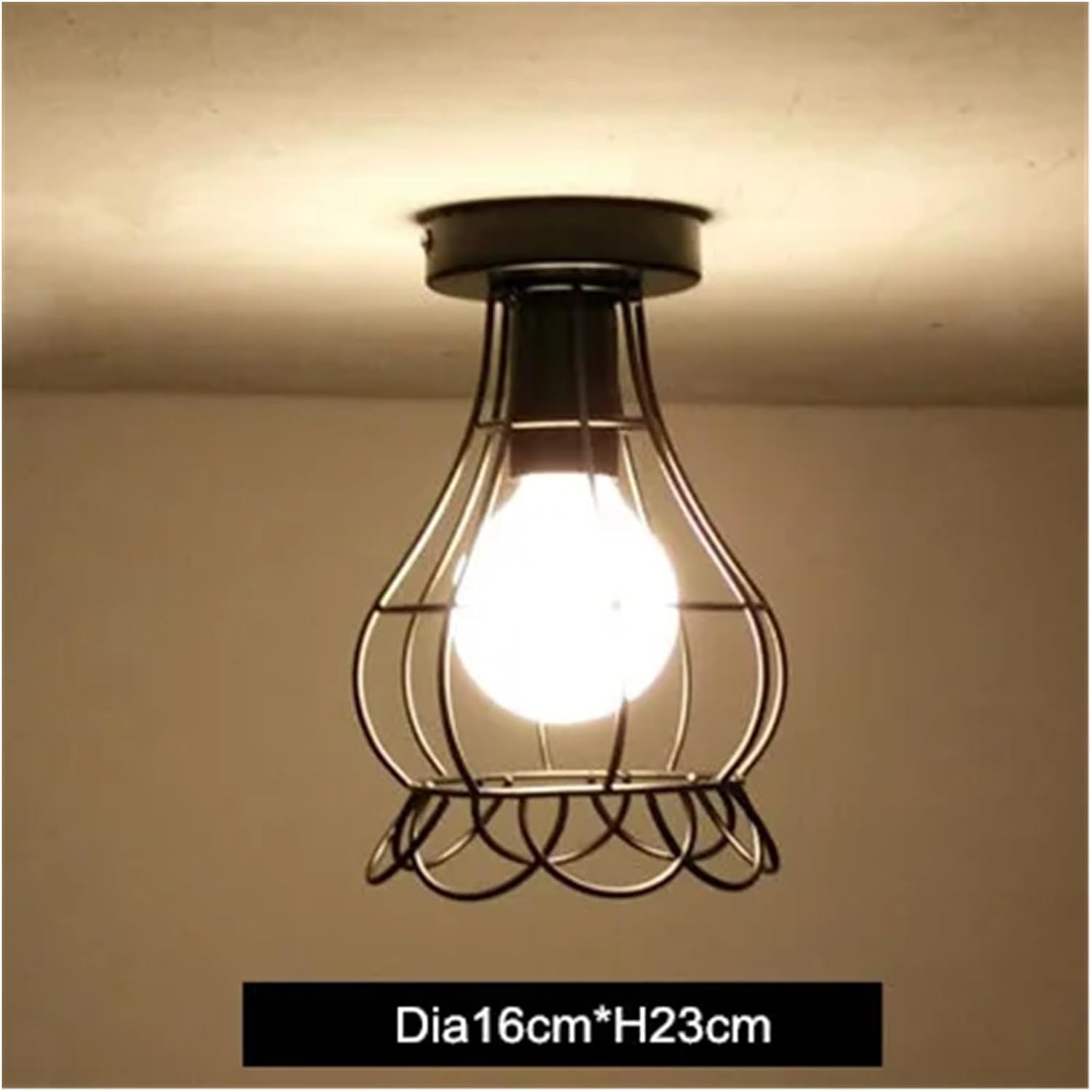 Chandelier, V-intage Ceiling Lights Iron Black Lamp Retro Cage Light Kitchen Fixtures Luminaria Lamparas De Techo Home Lighting(F Style)