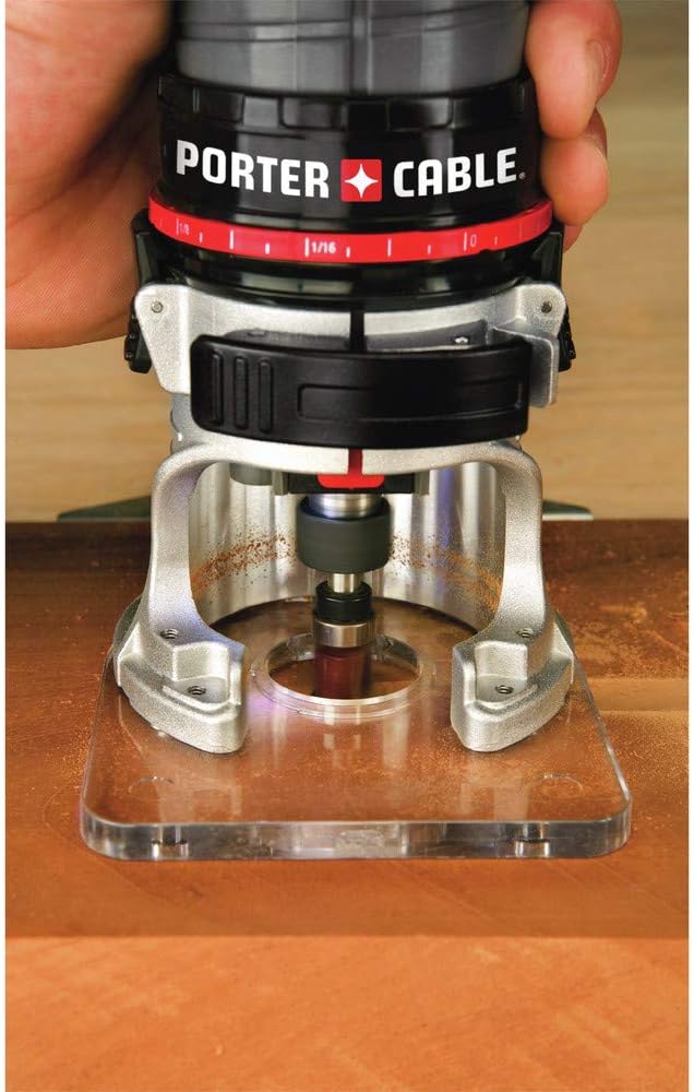 PORTER-CABLE Porter Cable Router, Variable Speed, 1/4-Inch Laminate Trimmer, 5.6-Amp (PCE6435)