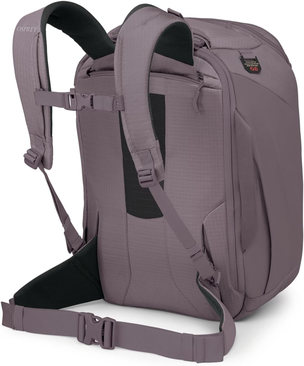 Osprey Sojourn Porter 30L Travel Backpack - Carry-On Compliant Luggage with StraightJacket Compression and Padded Laptop Sleeve - Durable Pack for International or Urban Travel, Graphite Purple