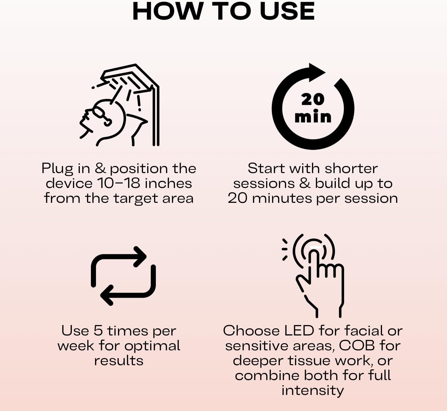 EMR-TEK Firewave | Red Light Therapy for Face & Body, Blend of Red (630nm 670nm) & Near-Infrared (830nm) Light | Portable LED Lamp for At-Home Skincare Wellness, Supports Recovery & Full-Body Sessions