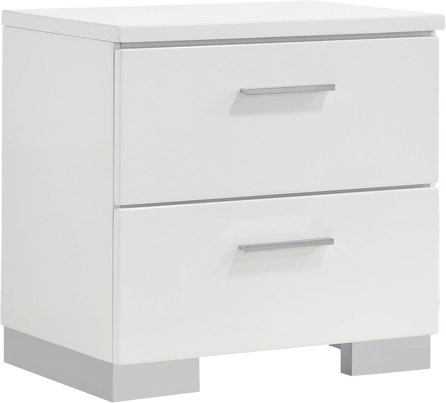 Benjara Sok 4pc Twin Size Bedroom Set- Modern White/LED Upholstered Headboard