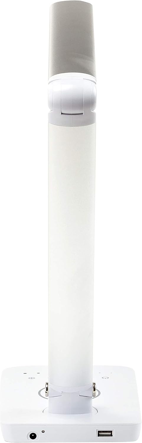 Safco 1009SL, Pivoting Neck, Built-in Wireless, USB Port Vamp LED Lamp with Charging Pad, Silver, 16' D x 5' W x 16.75' H