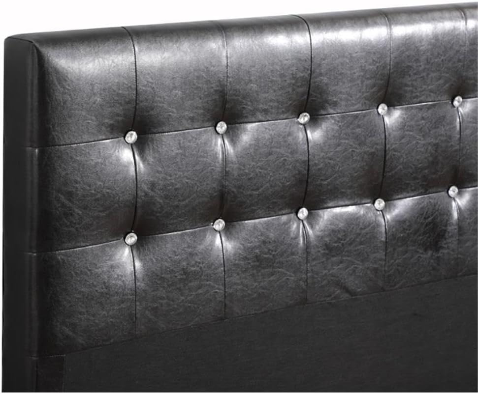 Glory Furniture Diamond Faux Leather Upholstered King Bed in Black