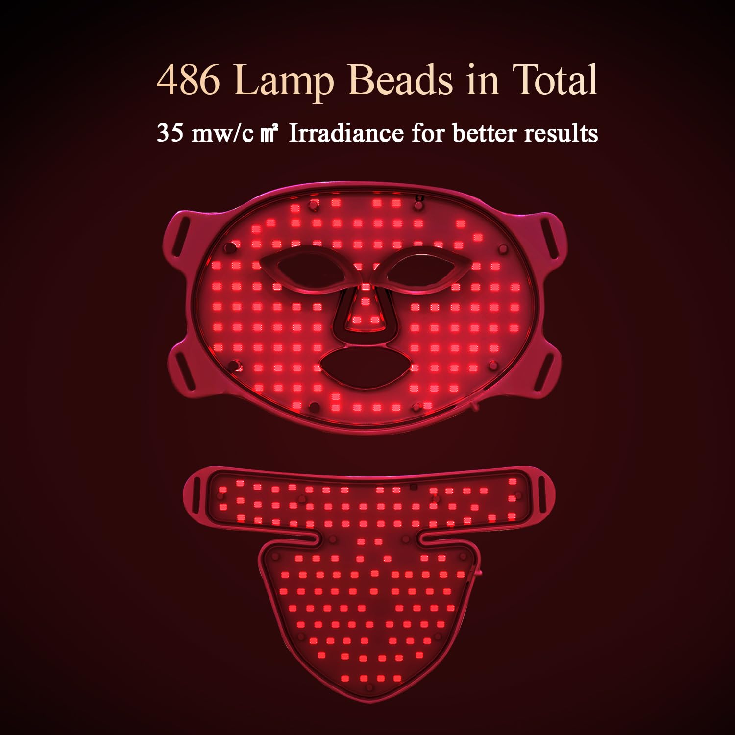 MEGELIN Led Red Light Therapy Face & Neck Mask, 7 Colors Led Light Therapy Facial Mask, Infrared Red Light Therapy Mask, Infrared Light Skin Rejuvenation(White)