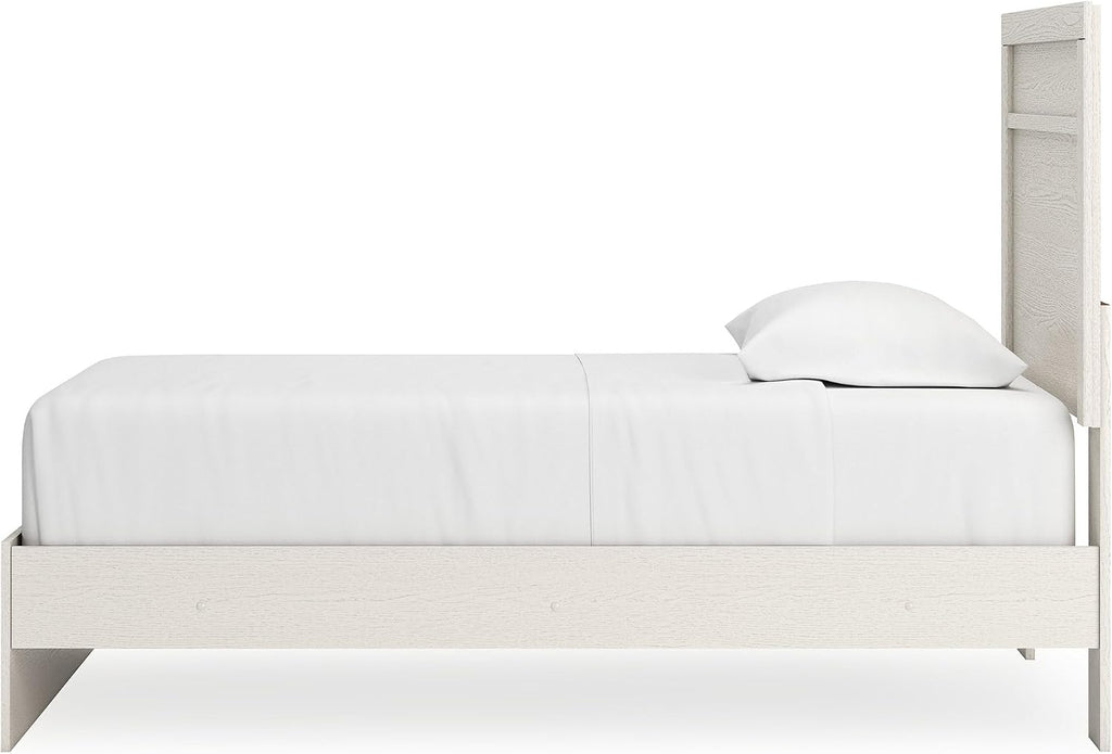 Signature Design by Ashley Stelsie Farmhouse Twin Panel Bed, Foundation or Box Spring Needed, White