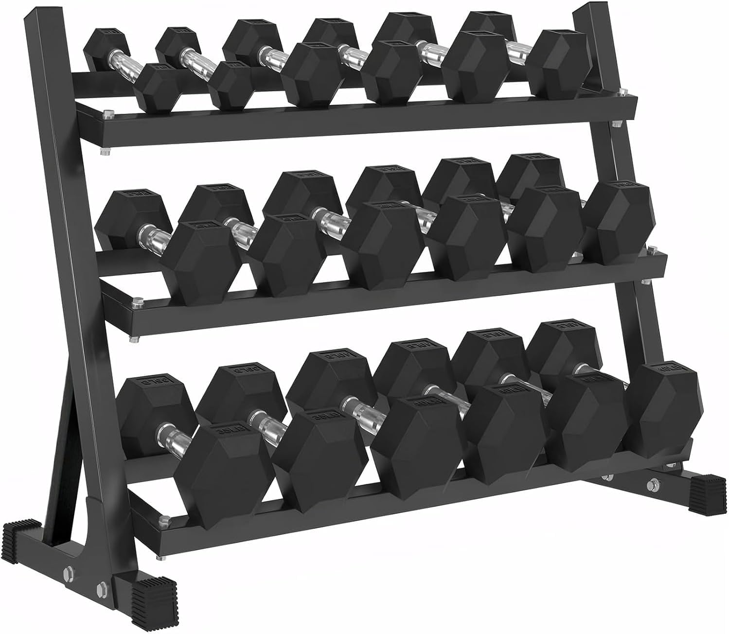 Dumbbell Set with Rack 450 lb Dumbbell Weight Set for Home Gym 9 Pair Dumbbell Hand Weights with Adjustable Weight Bench