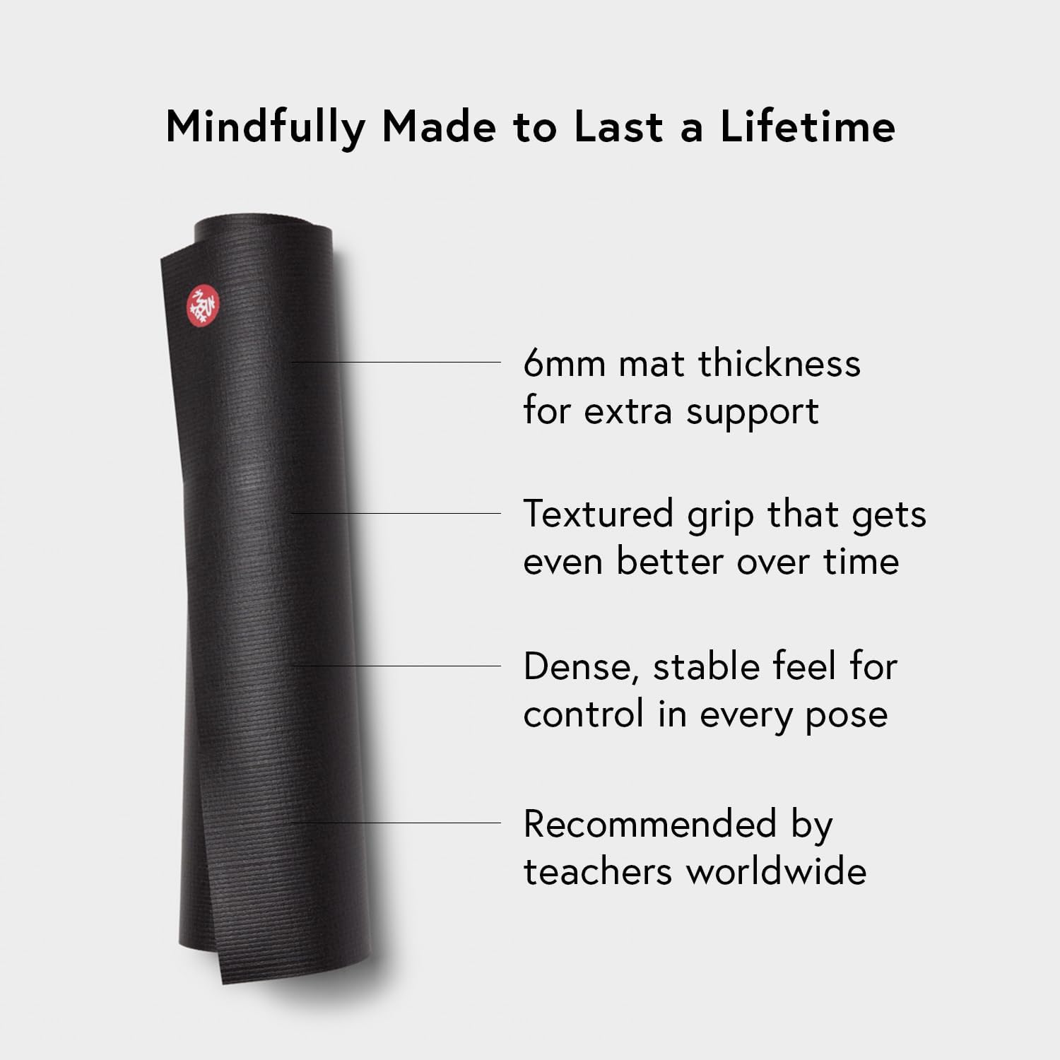 Manduka PRO Yoga Mat - 6mm | Lifetime Durability | Hygienic Construction | Premium Studio Quality | Teacher Approved