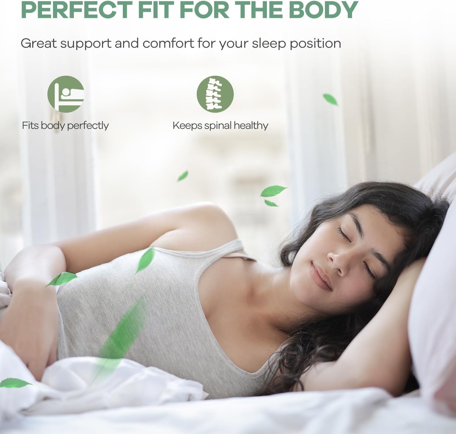 NChanmar 8 inch Memory Foam Mattress Cooling Gel Green Tea Mattress/Pressure Relieving/CertiPUR-US Certified/Bed-in-a-Box/Cooling Gel Foam,White,Twin