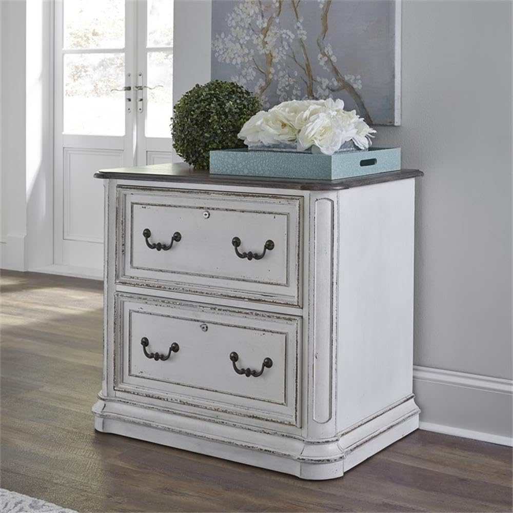 Liberty Furniture Magnolia Manor Media Lateral File for Home Office, W34' x D22' x H31', White