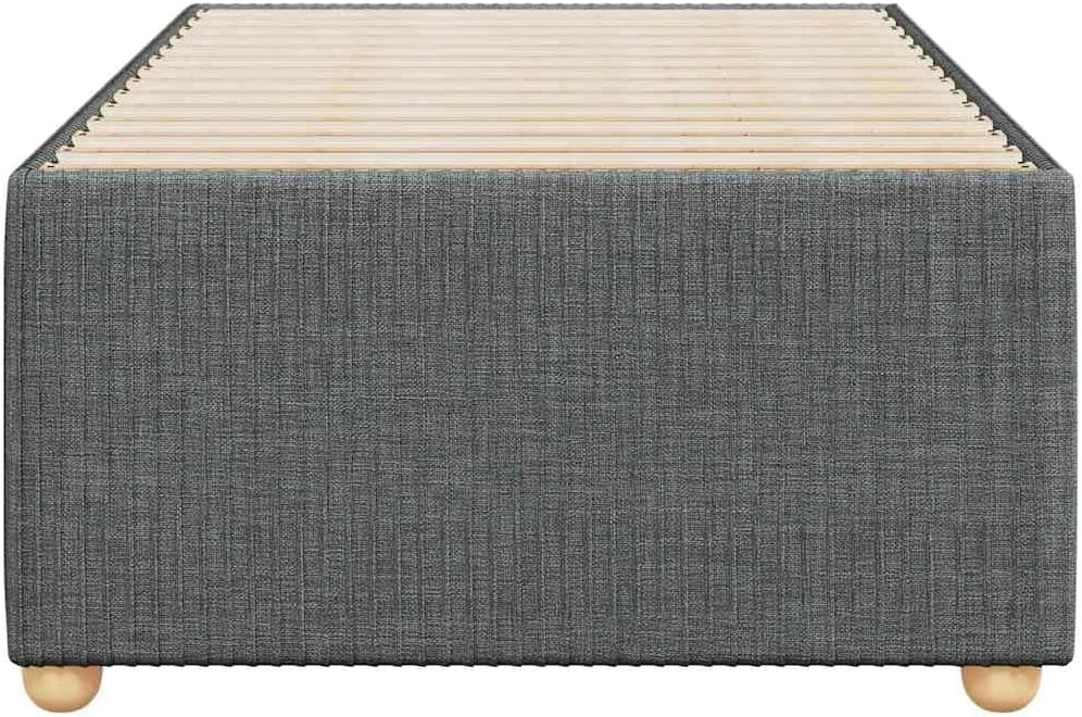 Dark Grey Twin Fabric Bed Frame with Breathable Polyester and Engineered Wood Construction, Modern Design for Bedroom, Sturdy Plywood Support and Easy Assembly