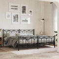 Full Bed Frame Black Steel Modern Rectangular with Underbed Storage for Bedroom and Guest Room – Contemporary Design Durable Material Easy Assembly