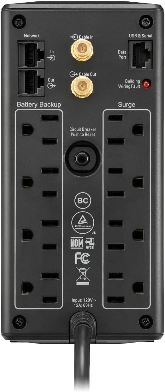 APC Back-UPS Pro 850VA UPS, 510W Battery Backup & Surge Protector, AVR, 8 Outlets (NEMA 5-15R), LCD Display, BX850M Uninterruptible Power Supply for Computers, Wi-Fi Routers, Home Office Electronics