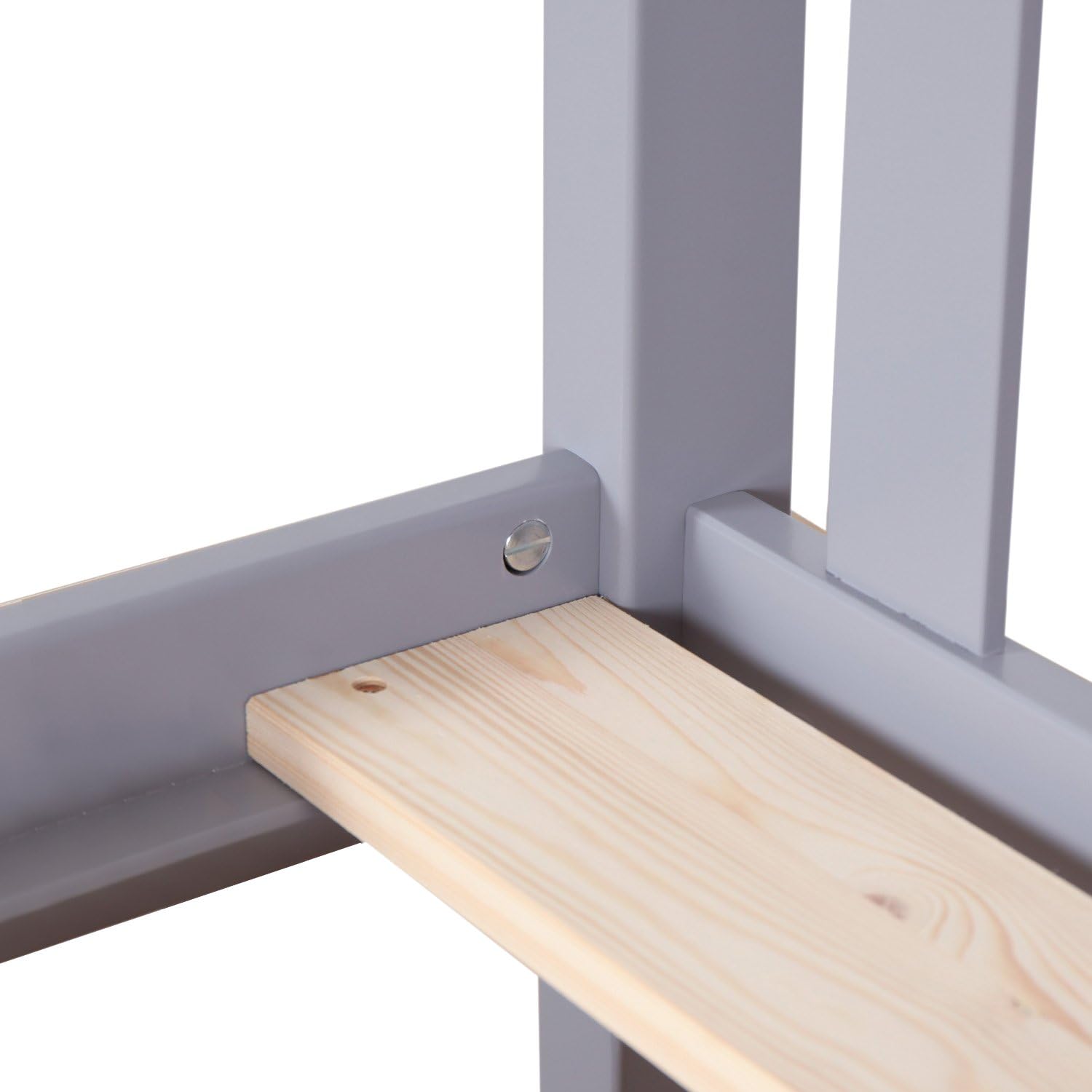 Max & Lily Bunk Bed, Twin-Over-Twin Wood Bed Frame For Kids With Trundle, Grey
