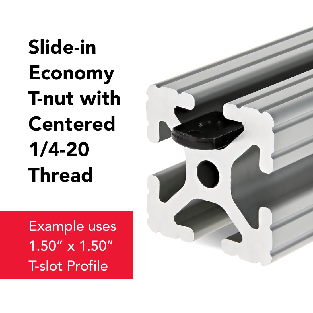 8020, 3286, 15 Series Steel 1/4-20 Centered Slide in Economy T Nuts Hardware Nuts for 80/20 1.5' Aluminum Extrusions (2500 Pack)
