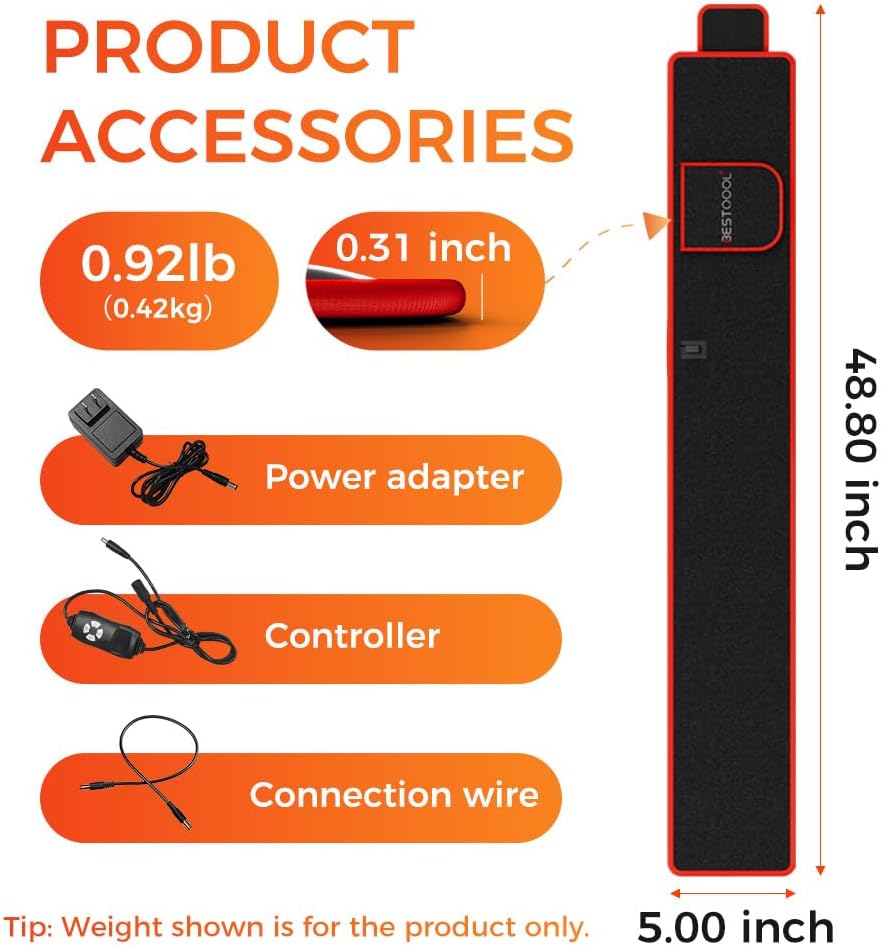 BestQool Red Light Therapy Belt, FSA-HSA Triple Chips 660nm 850nm Infrared Red Light Therapy for Body, Pads Wearable Wrap for Waist Knee Elbow, Portable Red Light Therapy Belt for Wellness