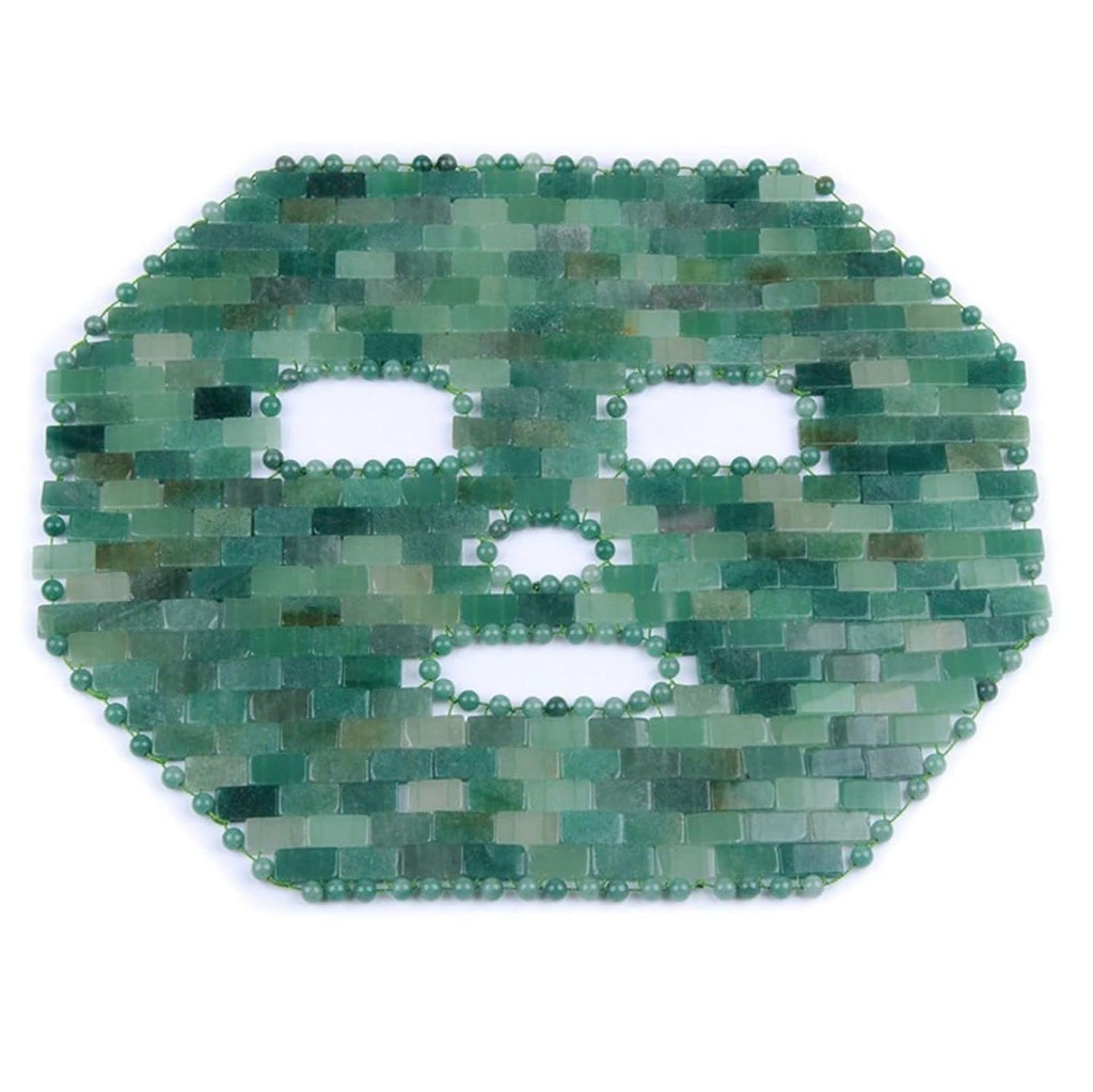 Rose Quartz Mask Cold Therapy Face Mask Reusable Jade Ice Sleeping Mask Beauty Skincare Massage Tool for Depuffing Anti-Aging Dark Circles (Color : Aventurine Jade)