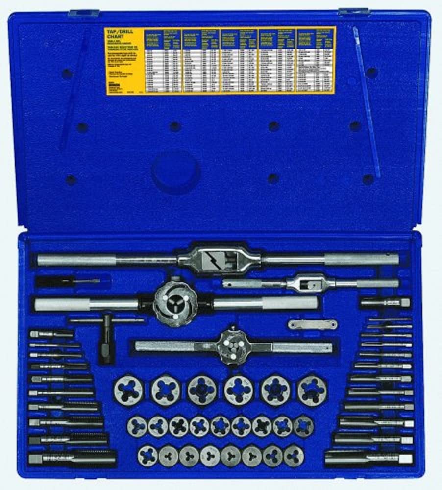 Tap and Die Set, 53 Pc, Raw Steel