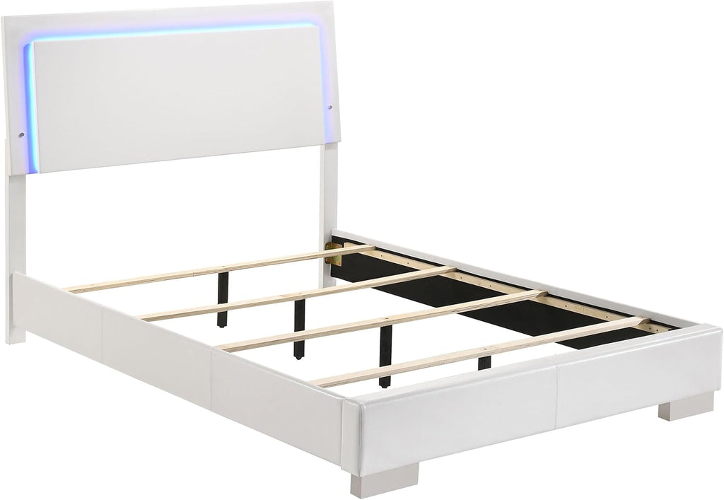 GOWE Dulcey White High Gloss 5-Piece Full Bedroom Set