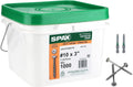 SPAX #10 x 3 Exterior Wafer Head Wood Screws Construction Torx T-Star Plus (1000 EA) Bulk Pail Bit Included Rust Resistant