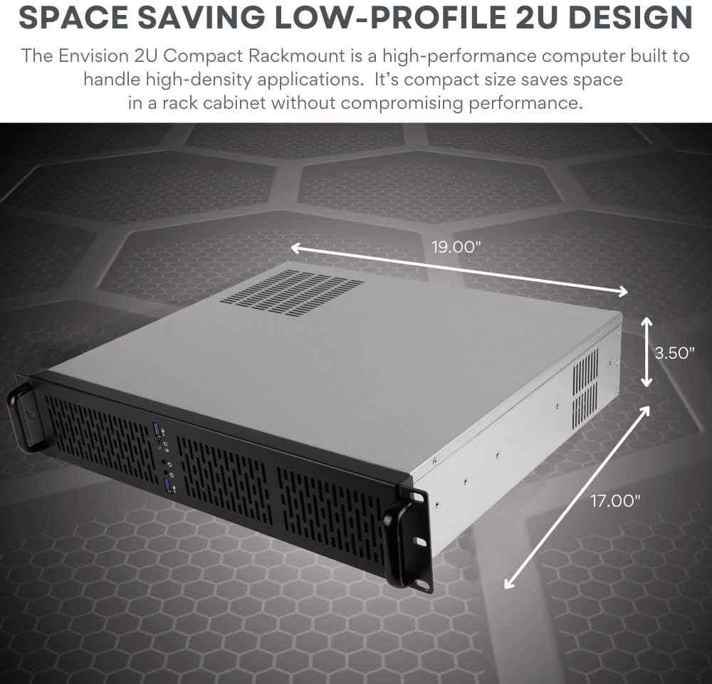 Quiet Rackmount Computer (Intel 10-Core 3.2-4.9GHz Ultra 7 265 CPU, 64GB DDR5 RAM, 1TB SSD, W11 Pro) - 2U Rack Mount Server or Workstation Desktop PC for Home or Business