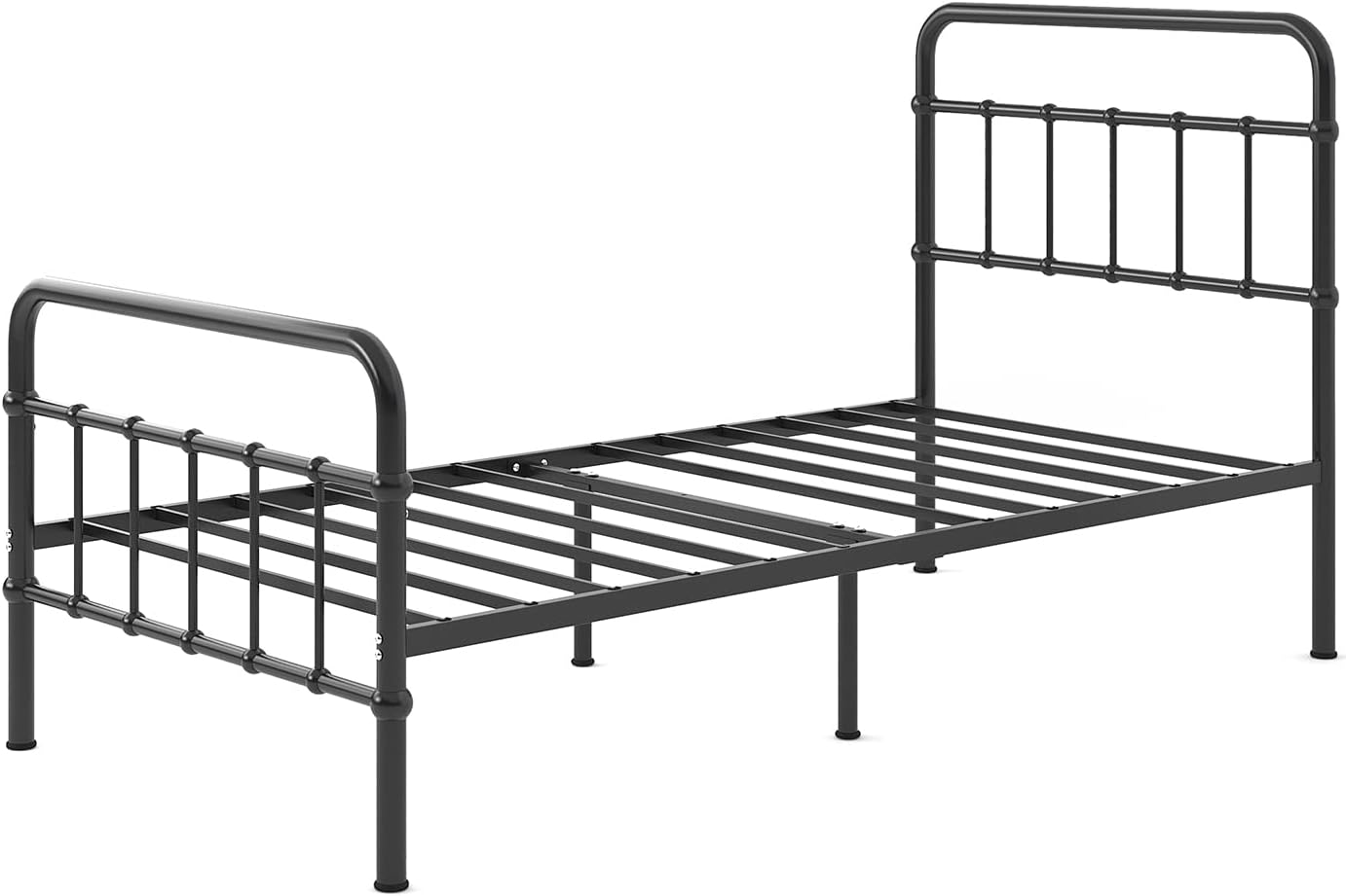 Zinus Florence Metal Platform Bed Frame, Mattress Foundation, No Box Spring Needed, Easy Assembly, Black, Twin