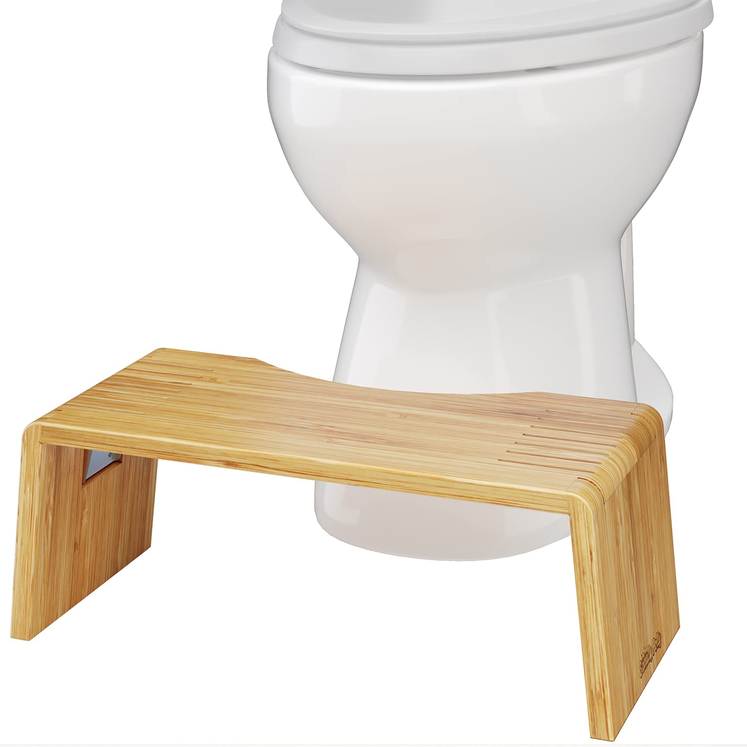 Squatty Potty Oslo Folding Bamboo Toilet Stool – 7 Inches,Collapsible Bathroom Stool for Kids and Adults – Brown,Portable and Space-Saving,(Pack of 4)