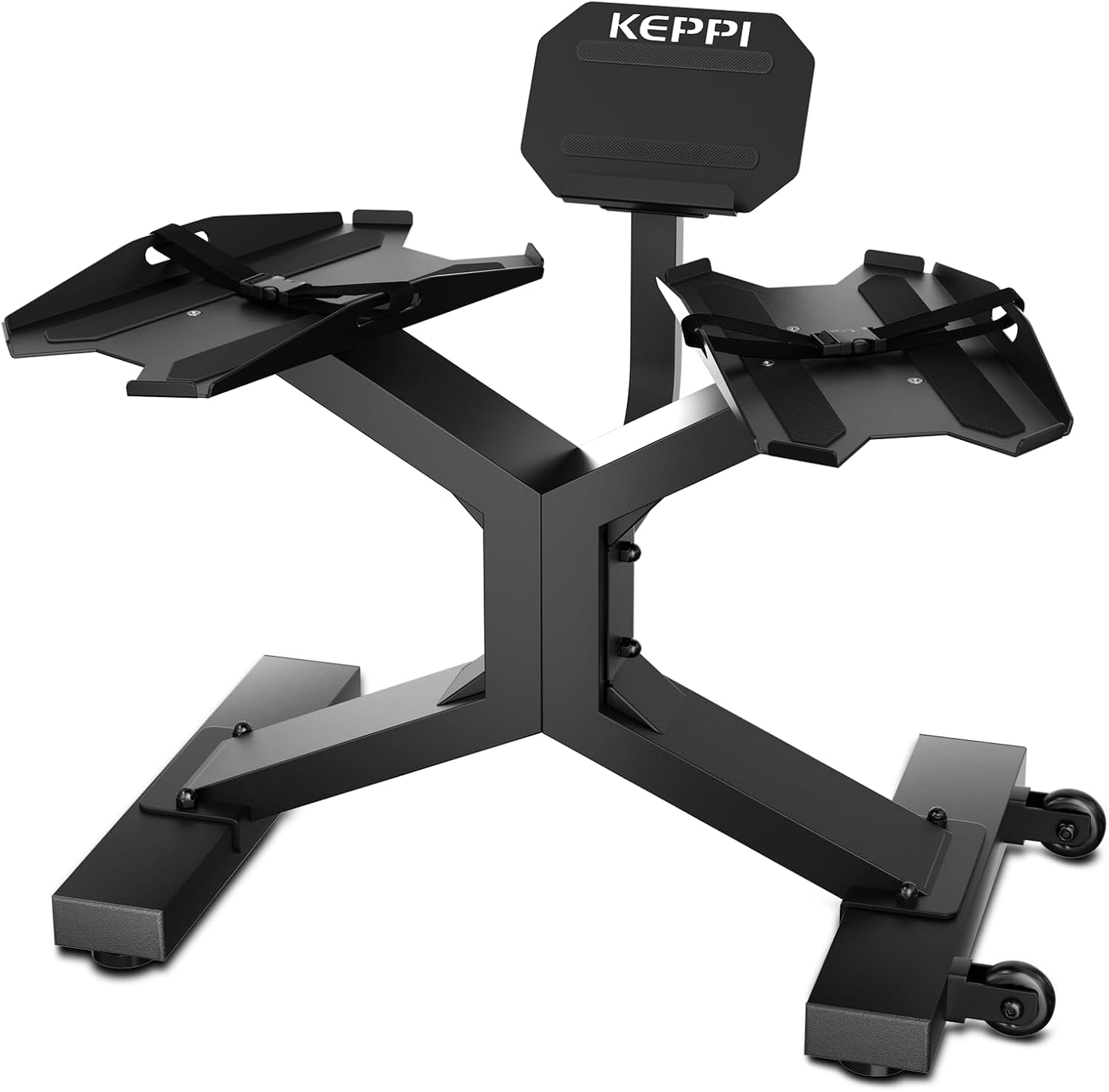 Adjustable Dumbbell Rack with Tablet Stand, 330LB Capacity Weight Rack Stand for Home Gym, Fitness Dumbbell Holder, Strength Training Weight Rack Stand with Non-Slip Silicone Tray, Straps, Wheels
