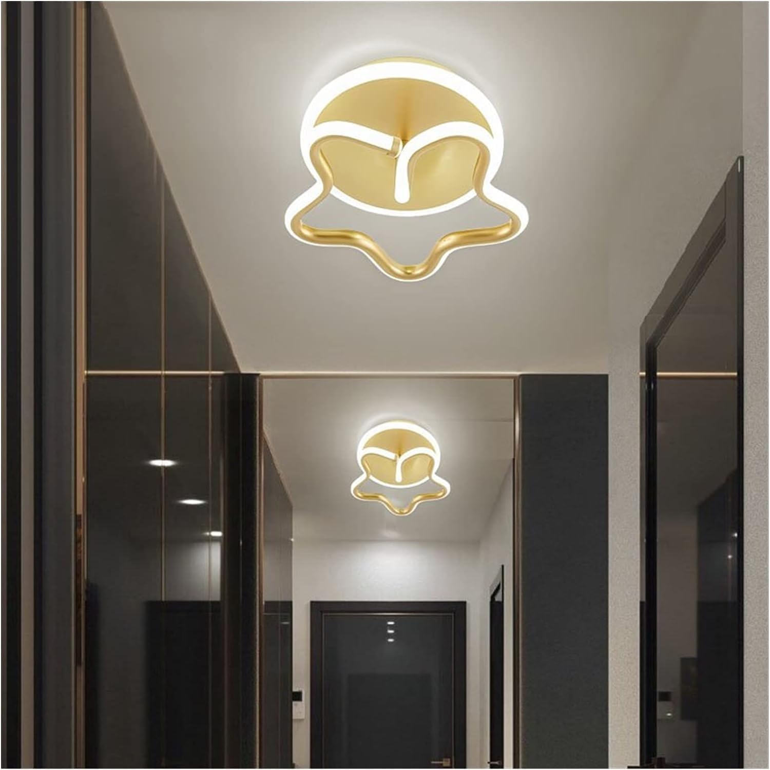 Gold Led Ceiling Lights Compatible with Living Room Bedroom - Hall Corridor Lamp Stars Loft Stairs Light Luminaria,Chandelier